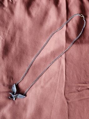 Sterling Silver Eagle Pendant Necklace - Silver